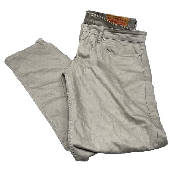 Levi Pants Strauss Mens 34x30 KhakiBeige 511Straight Leg Uniform Work Classicore - Picture 1 of 10